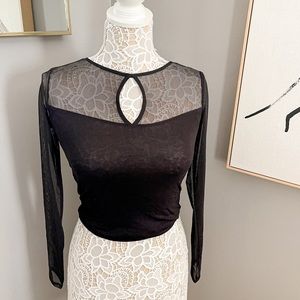 Half Mesh Top Bodysuit